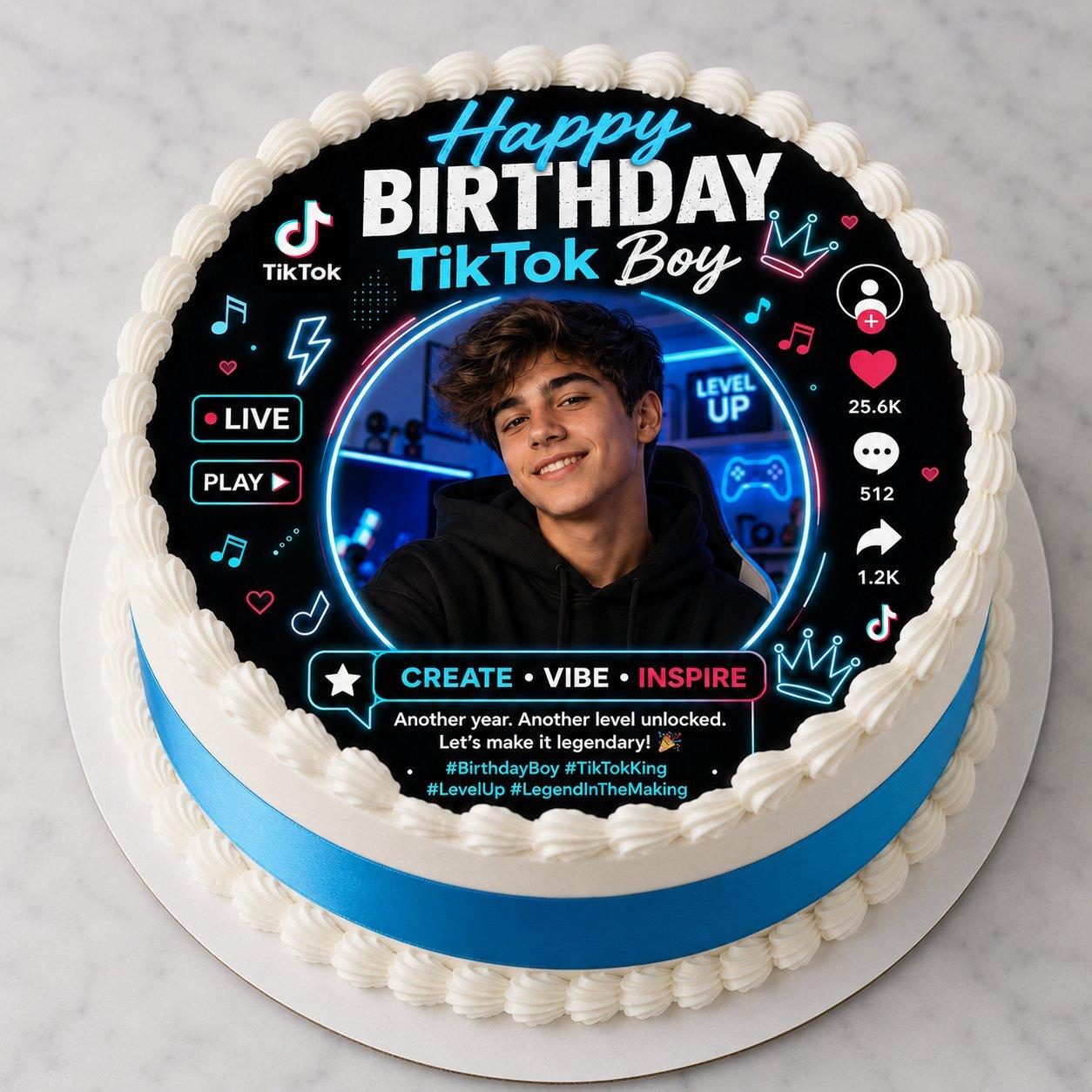 TikTok-style birthday toppers