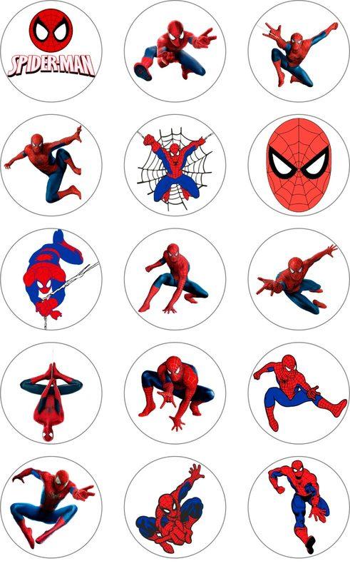 30x Spiderman Inspired Edible Icing/Wafer Cupcake Toppers Birthday Decorations