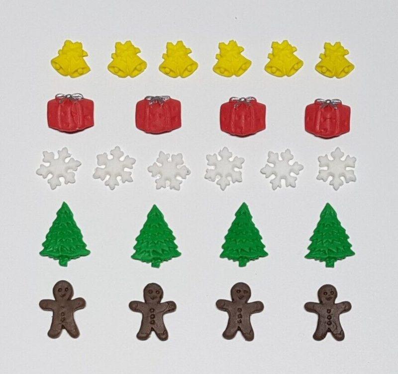 24x Christmas Mix Edible Cupcake Toppers SEE DESCRIPTION🎄