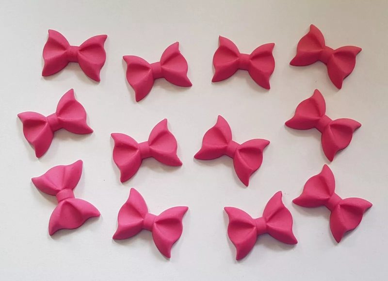 12 Edible Sugar Icing Bows Cupcake Toppers Cake Decorations Baby Shower Birthday — photo 1
