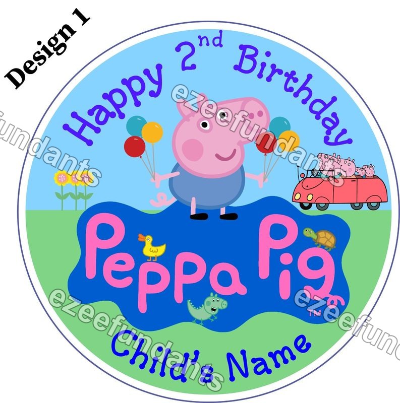 Personalised Up to 8" Peppa Pig Inspired - George Edible Cake Topper — photo 1